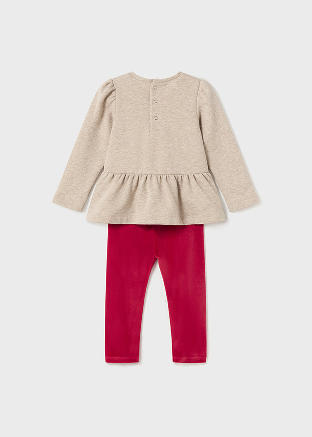 Conjunto 2 piezas legging terciopelo bebé