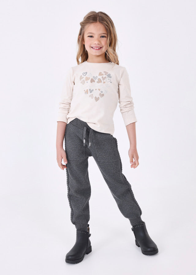 Pantalón jogger tricot niña