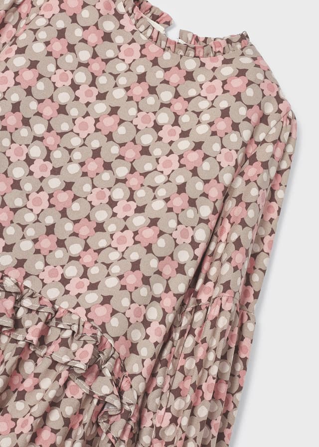 Vestido estampado holán niña