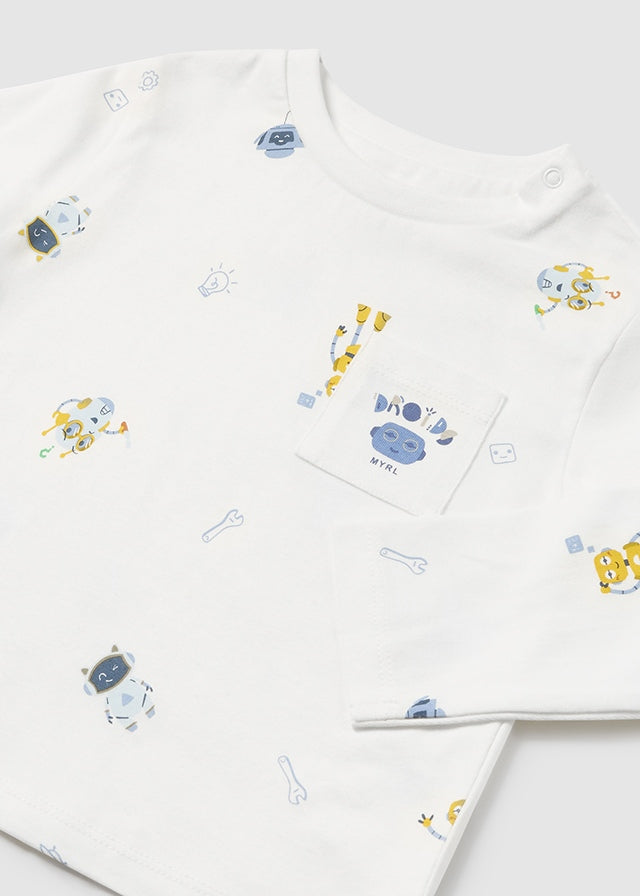 Playera estampada robots bebé