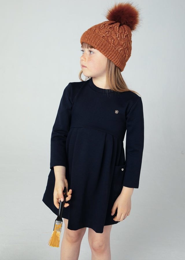 Vestido combinado punto roma niña
