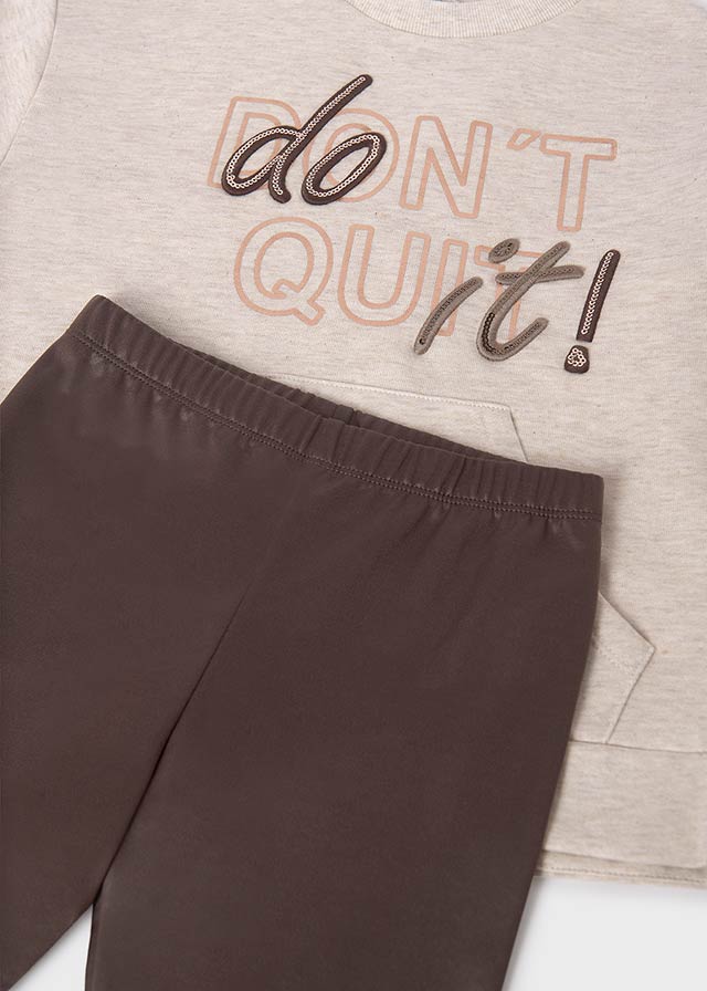 Conjunto legging y sudadera texto