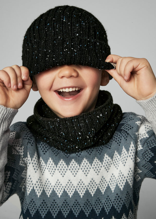 Conjunto gorro y cuello niño