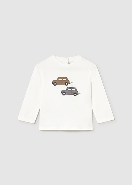 Playera coche bordado bebé