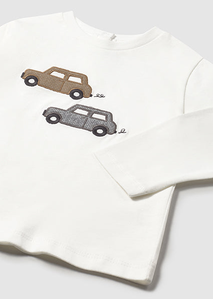 Playera coche bordado bebé