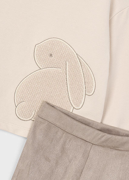 Conjunto legging y sudadera bordado niña