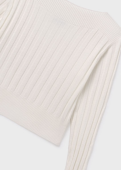 Suéter detalles canalé chica