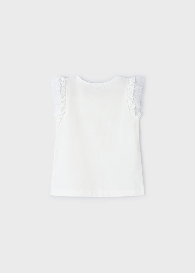 Playera flores tul niña