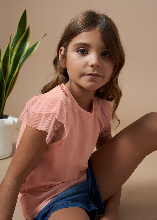 Playera mangas tul chica