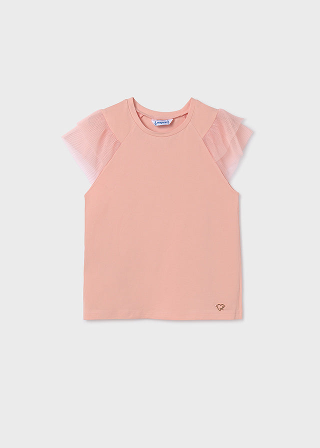 Playera mangas tul chica