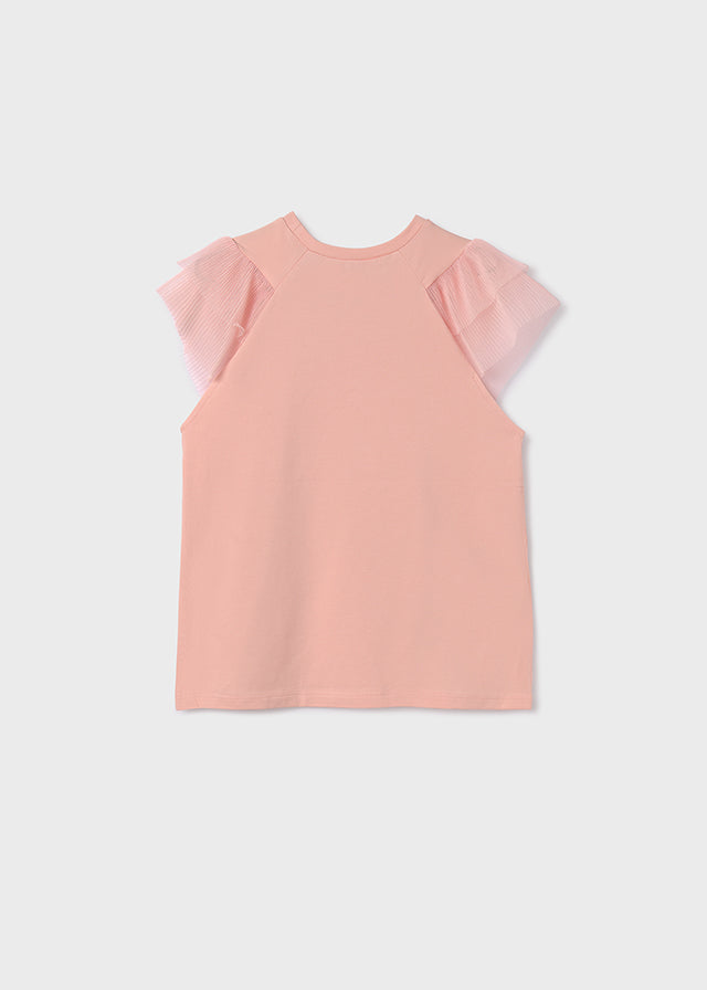 Playera mangas tul chica