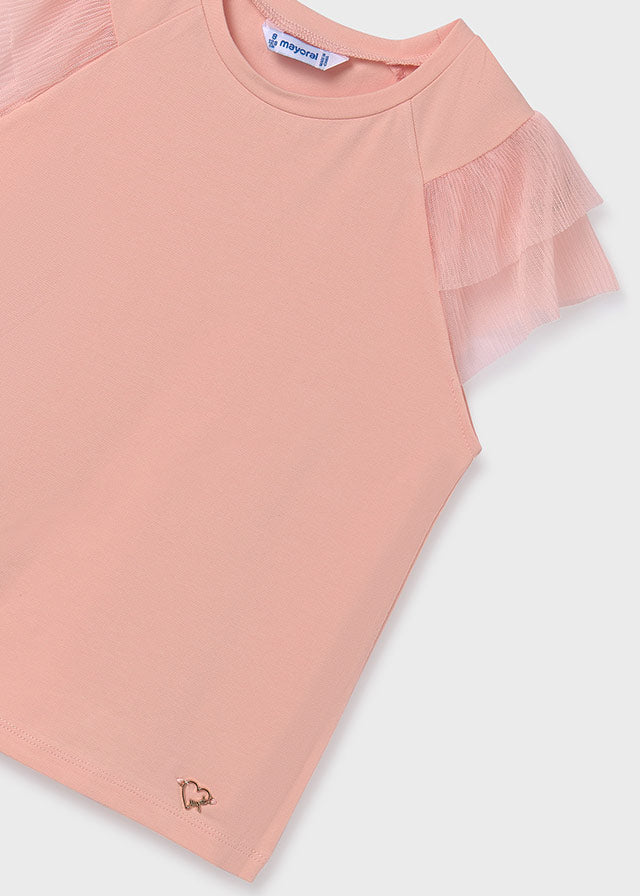 Playera mangas tul chica