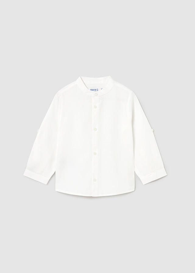 Camisa manga larga cuello mao bebé