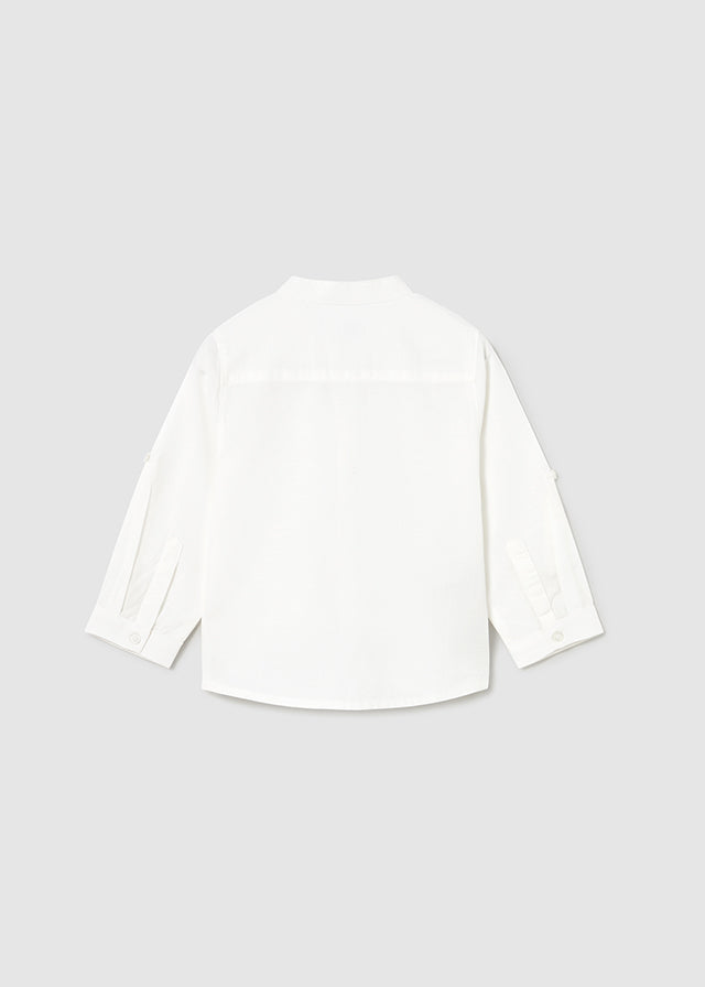 Camisa manga larga cuello mao bebé