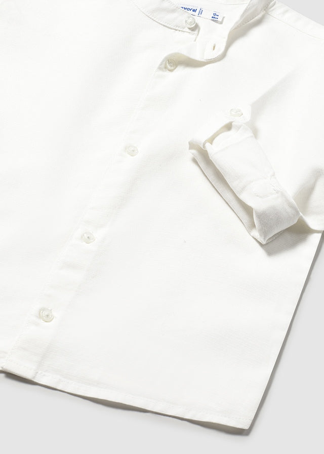 Camisa manga larga cuello mao bebé