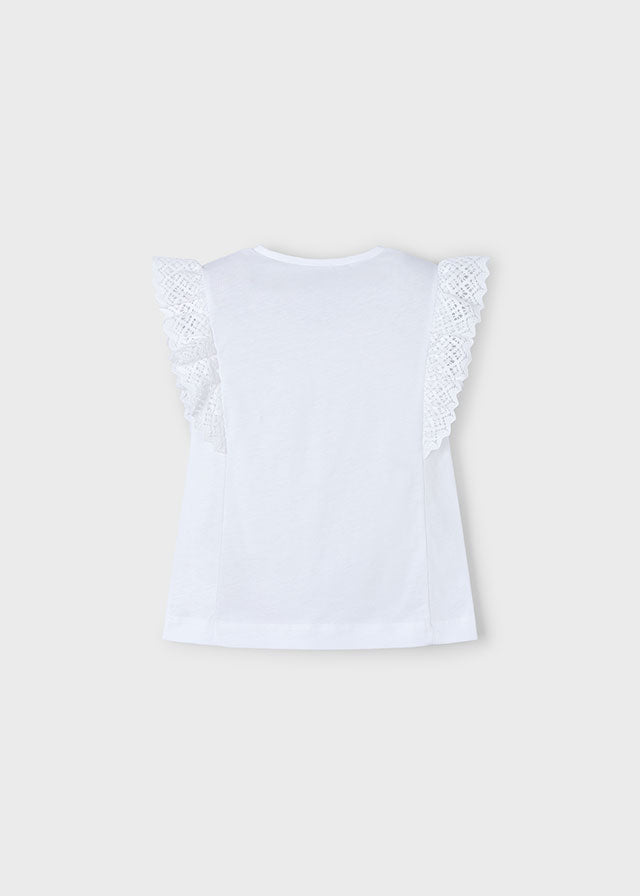 Playera detalles croché niña