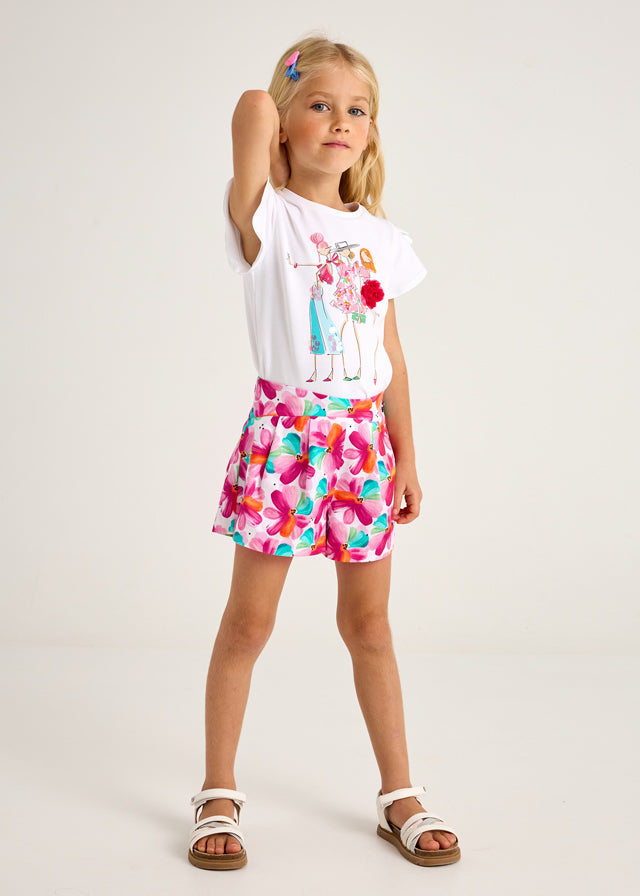 Falda pantalón estampada niña