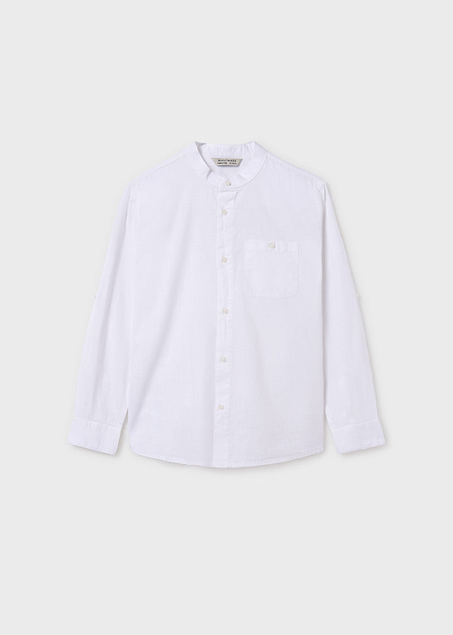 Camisa manga larga cuello mao chico