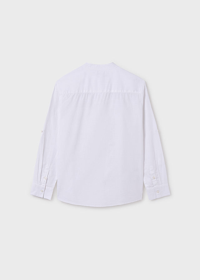 Camisa manga larga cuello mao chico