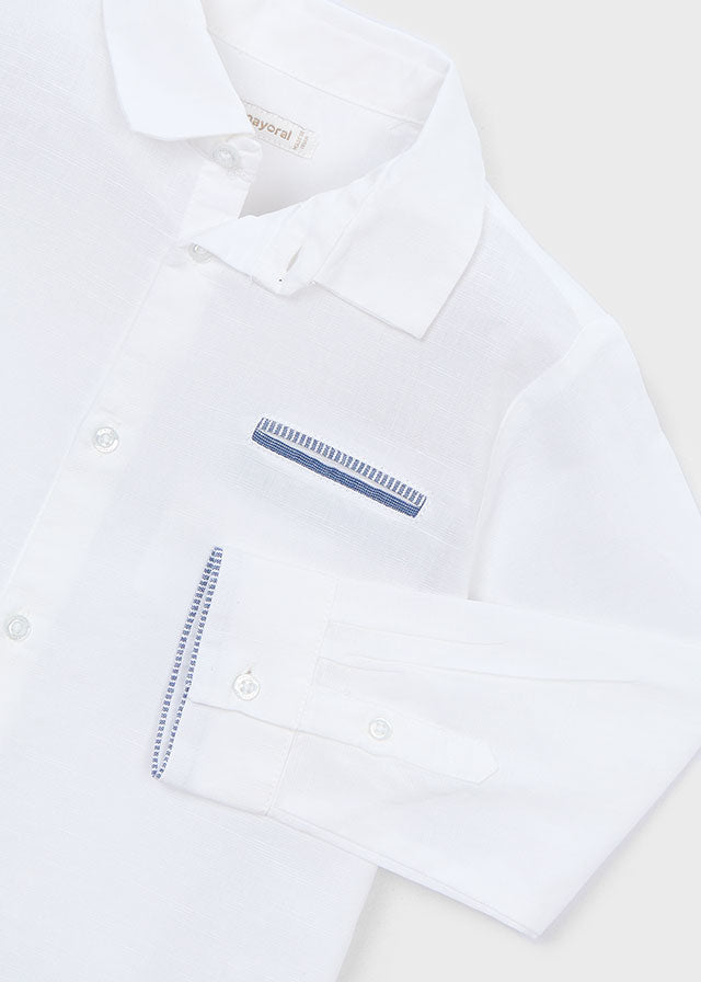 Camisa manga larga con lino vestir niño