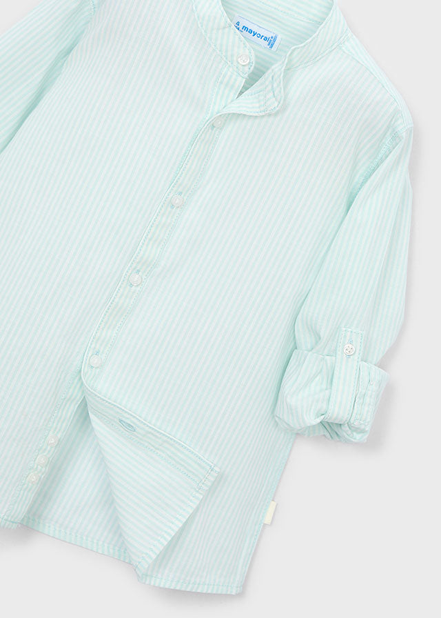 Camisa manga larga rayas cuello mao niño