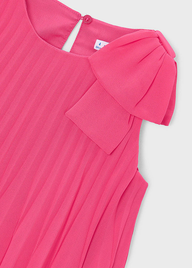Vestido plisado moño niña