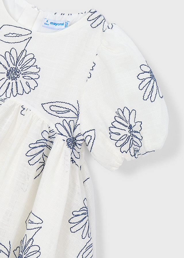 Vestido manga abullonada niña