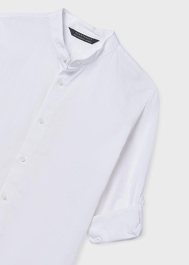 Camisa manga larga cuello mao chico