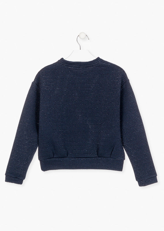 Sudadera acolchada con hilo plateado chica 024-6022