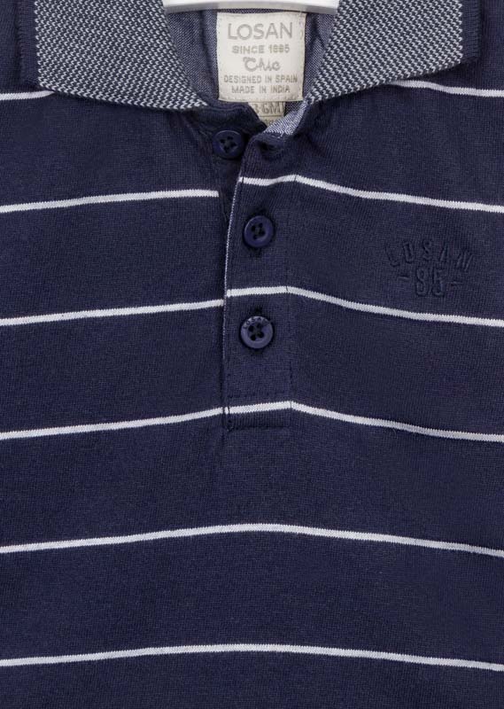 Polo de rayas con bordado en el pecho 0027-1791AL