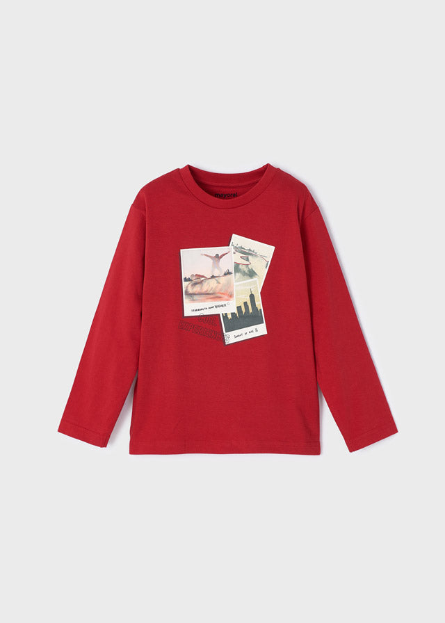 Playera manga larga con motivo interactivo para niño