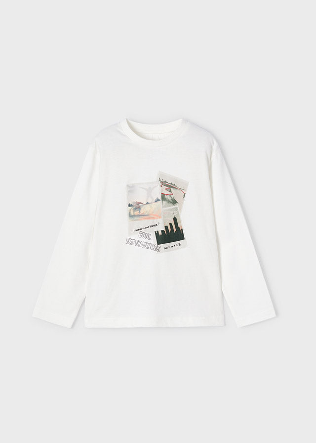 Playera manga larga con motivo interactivo para niño