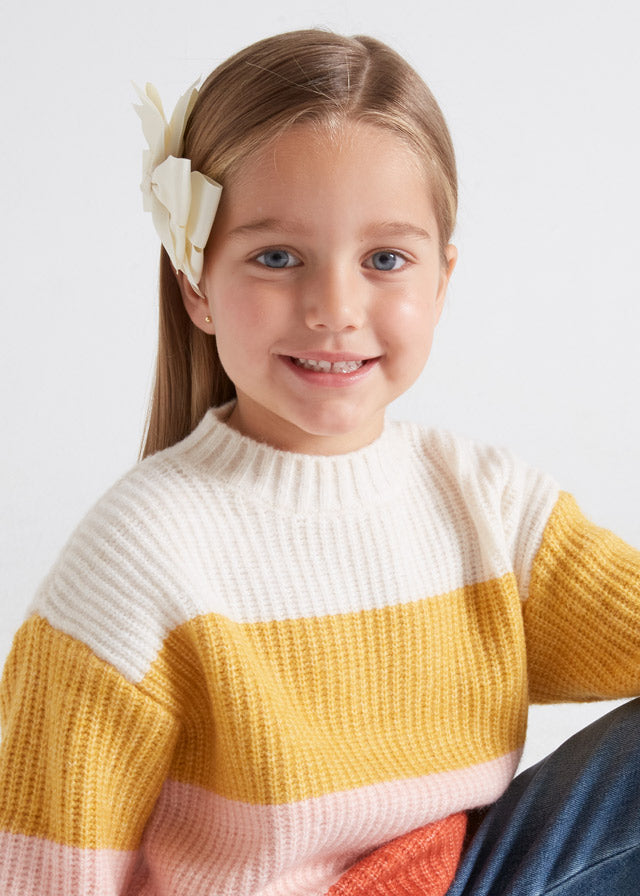 Suéter con rayas bloque para niña