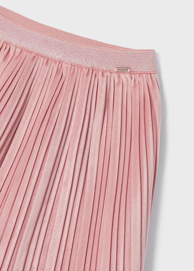 Falda de terciopelo plisado para niña