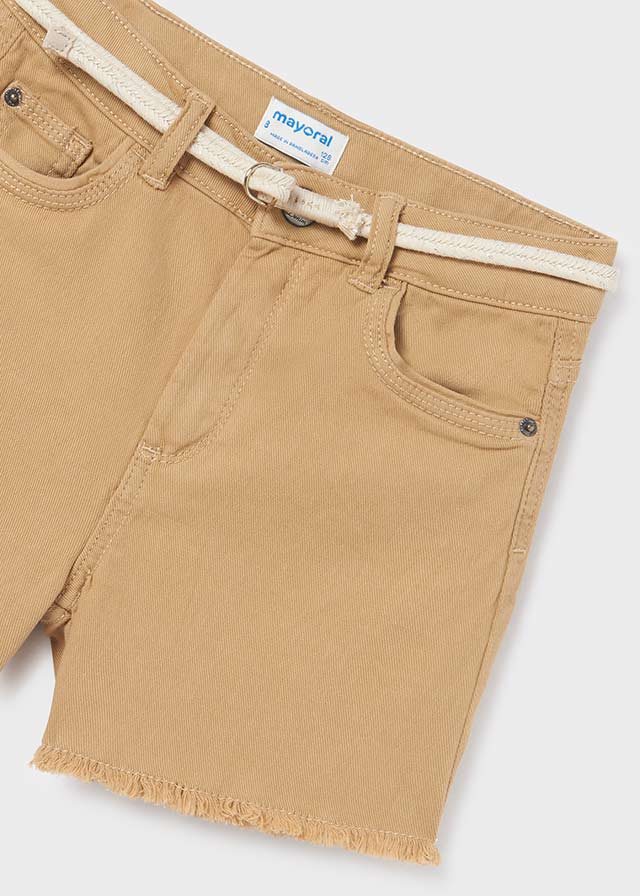 Short con cinturón de algodón sostenible para chica
