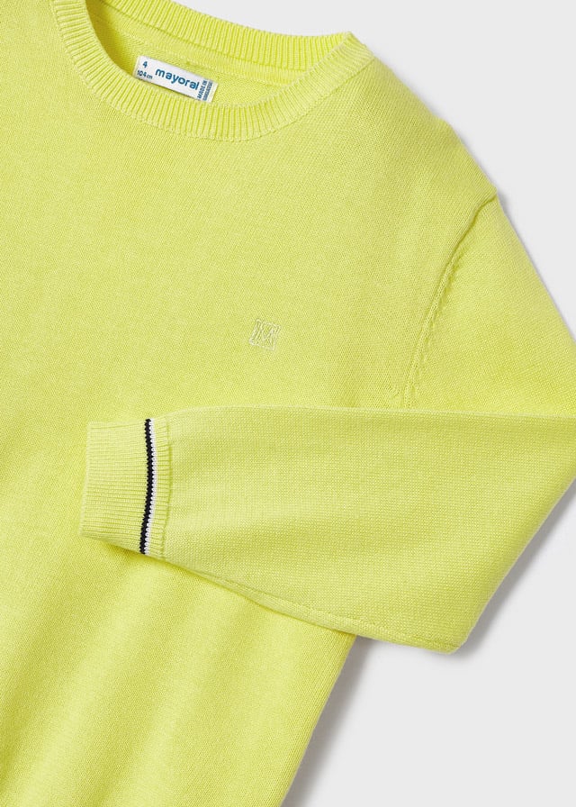 Suéter cuello redondo de algodón sostenible para niño
