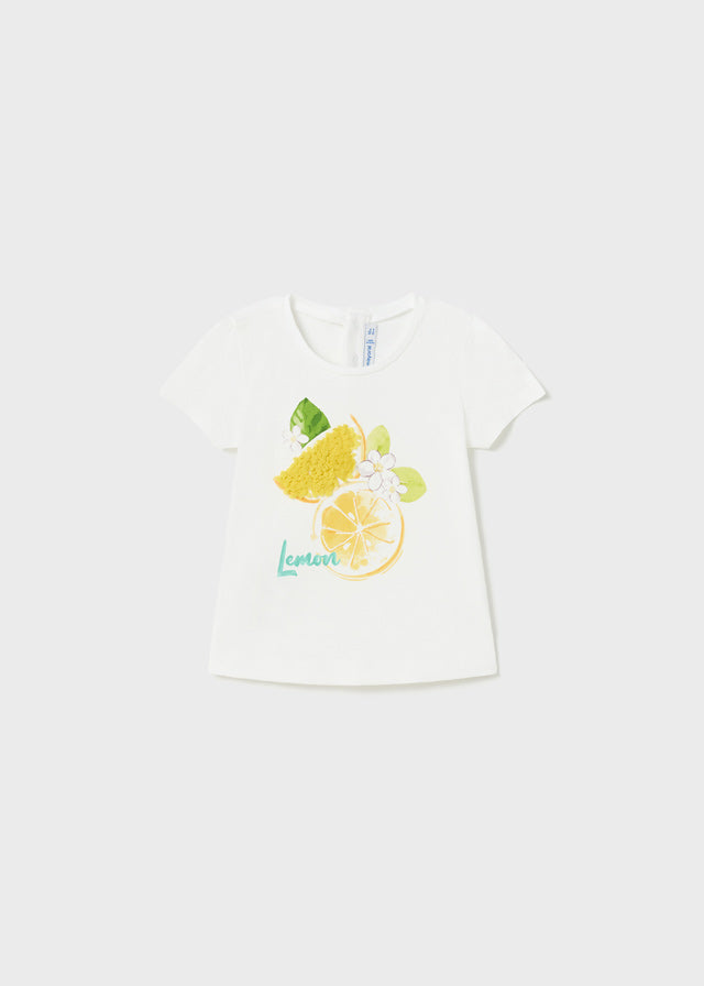 Playera con motivo estampado de algodón sostenible para bebé