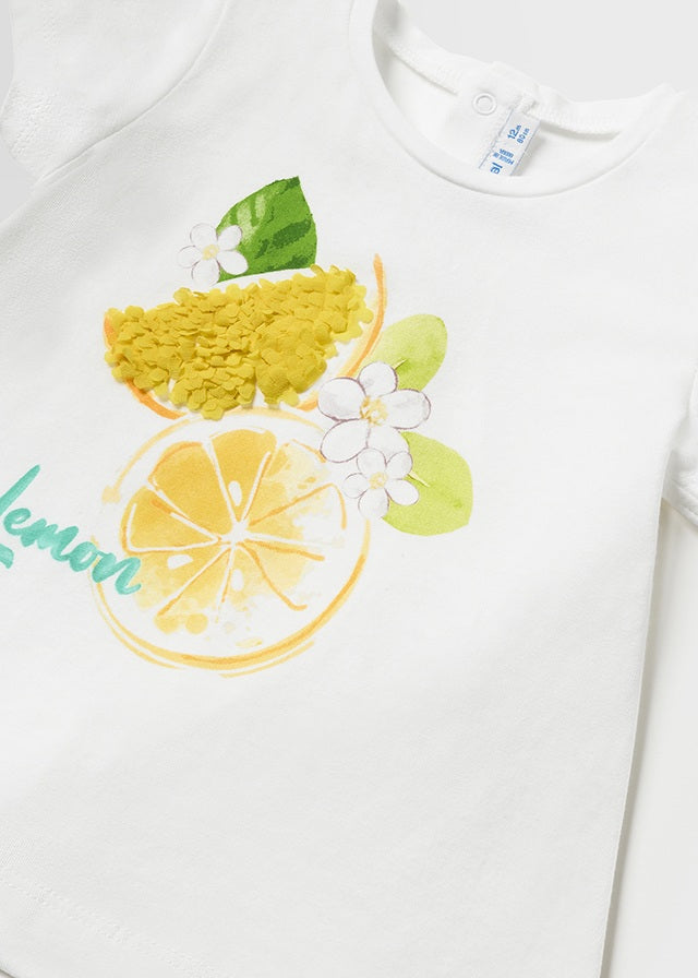 Playera con motivo estampado de algodón sostenible para bebé