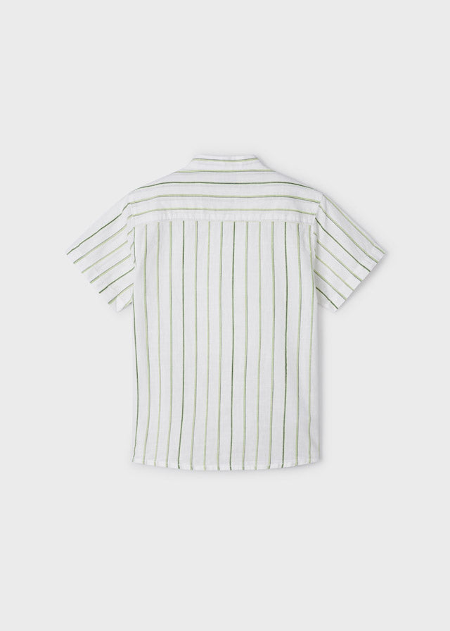 Camisa de manga corta con cuello mao en algodón para niño