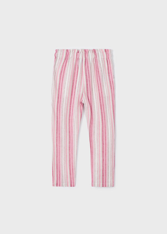 Pantalón largo estampado de lino para niña