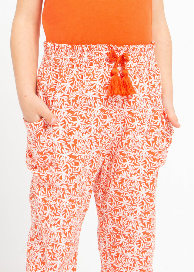 Pantalón baggy estampado de algodón para niña