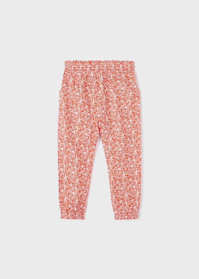 Pantalón baggy estampado de algodón para niña