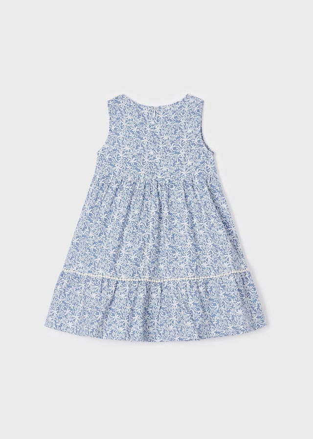 Vestido con motivo de crochet de algodón para niña