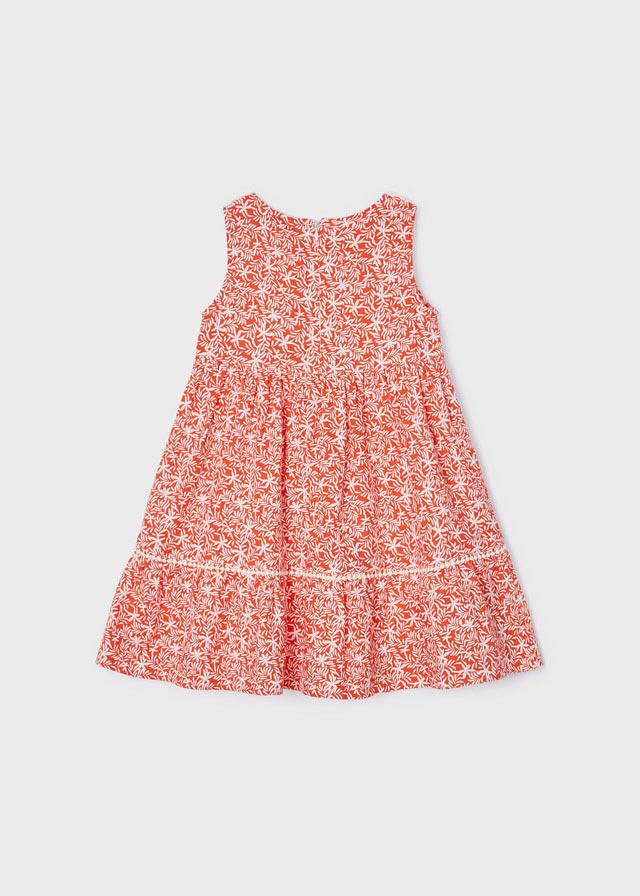 Vestido con motivo de crochet de algodón para niña