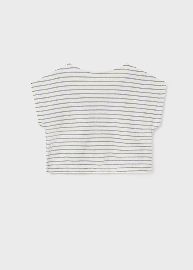 Playera manga corta estampada de algodón para chica