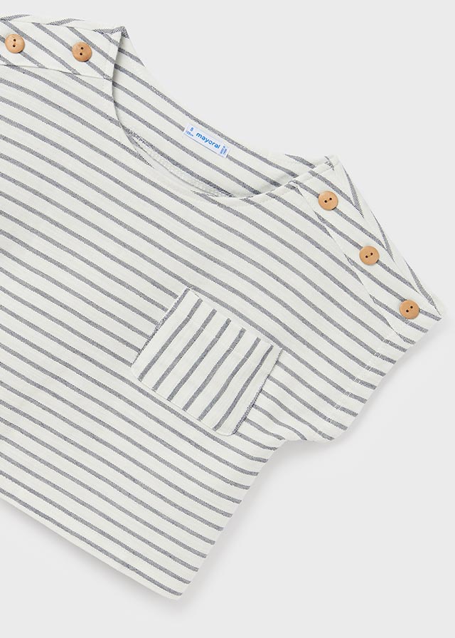Playera manga corta estampada de algodón para chica