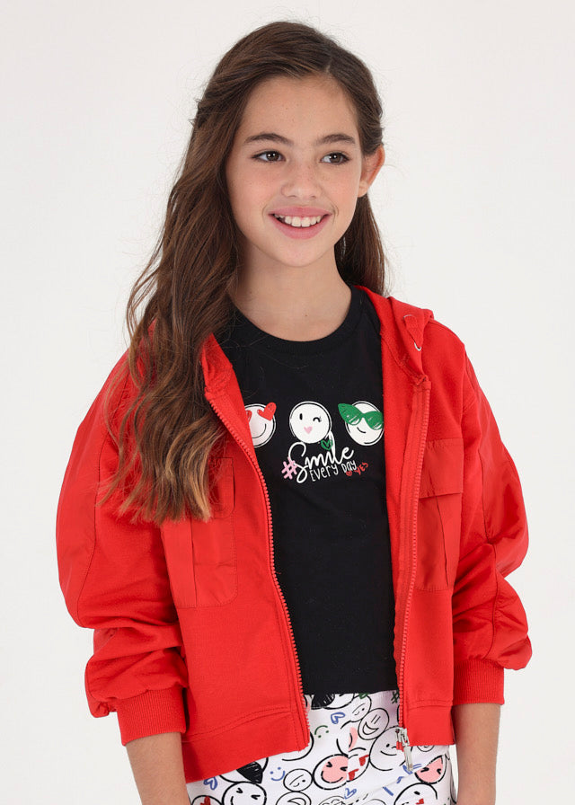 Sudadera con cremallera y capucha para chica