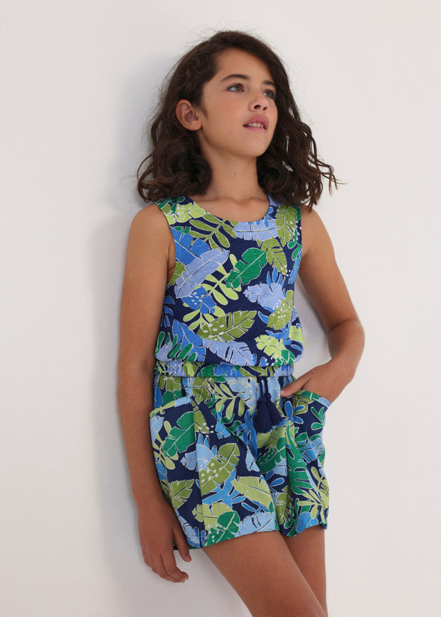 Falda-pantalón estampada de algodón para chica