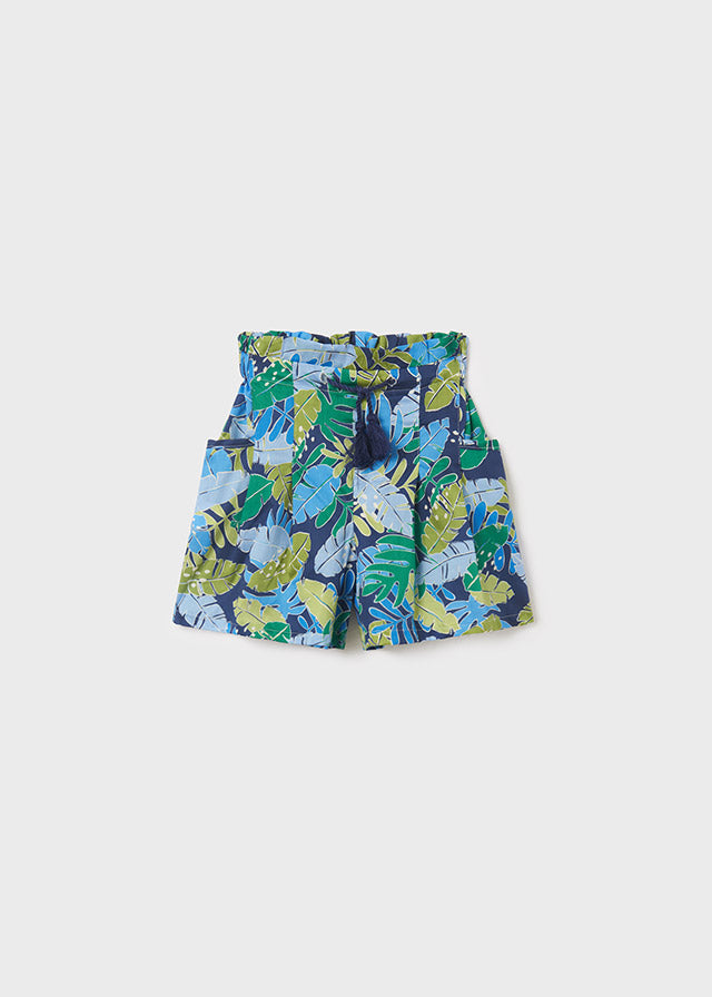Falda-pantalón estampada de algodón para chica