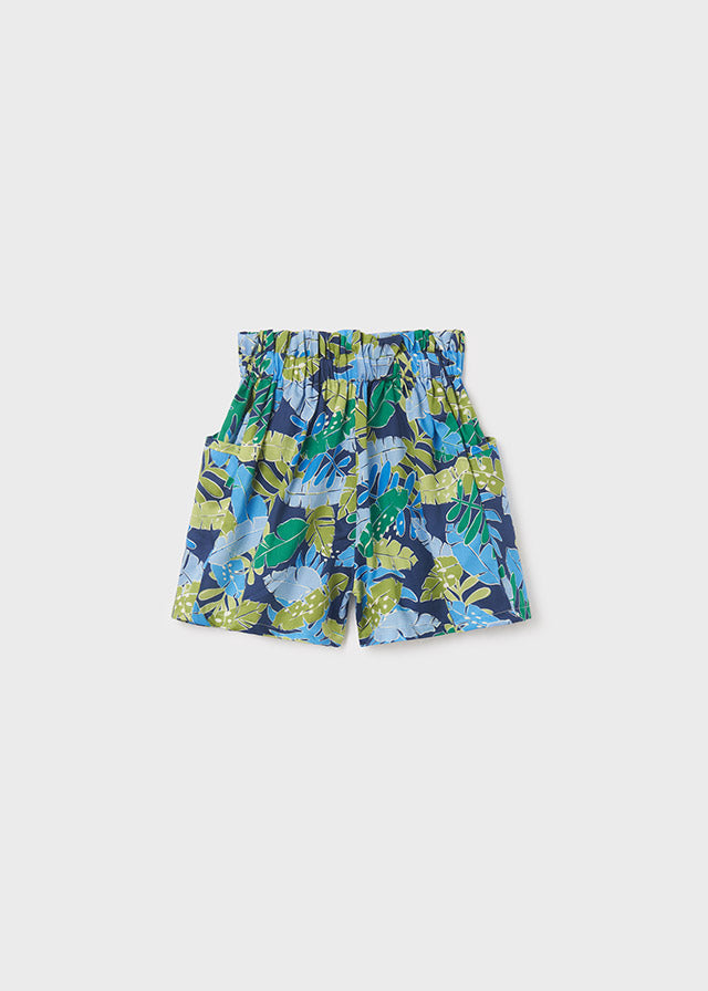 Falda-pantalón estampada de algodón para chica